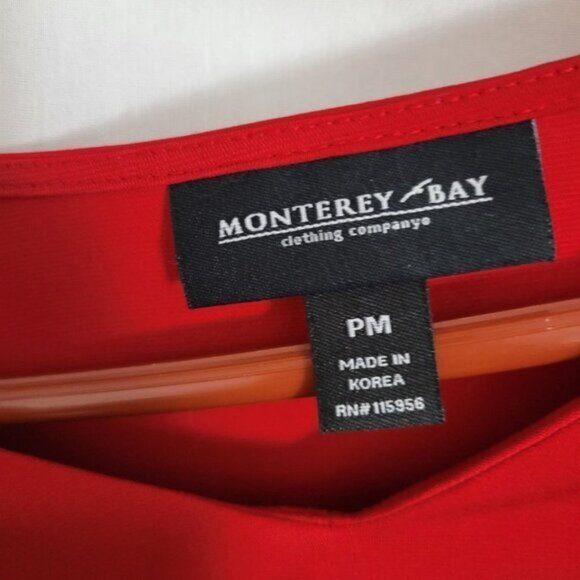 Monterey Bay Red Dress elbow bell sleeves Midi Petite Medium UNWORN NWOT - Picture 7 of 9